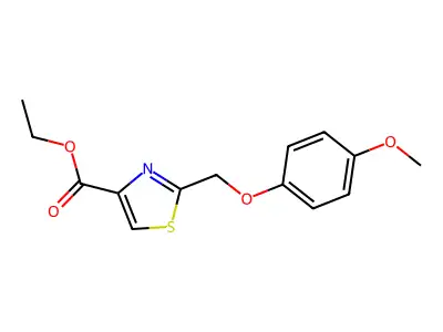 Ethyl 2-[(4-methoxyphenoxy)methyl]-1,3-thiazole-4-carboxylate structure