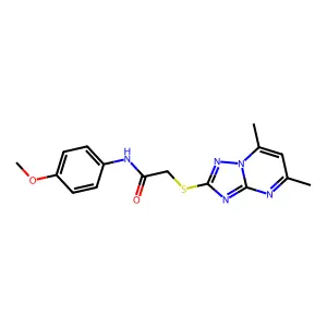 2-({5,7-dimethyl-[1,2,4]triazolo[1,5-a]pyrimidin-2-yl}sulfanyl)-N-(4-methoxyphenyl)acetamide structure
