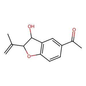 5-Acetyl-3-hydroxy-2-isopropenyl-2,3-dihydrobenzofuran structure