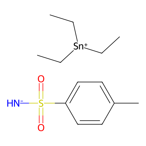 (4-Methylphenyl)sulfonylazanide;triethylstannanylium structure