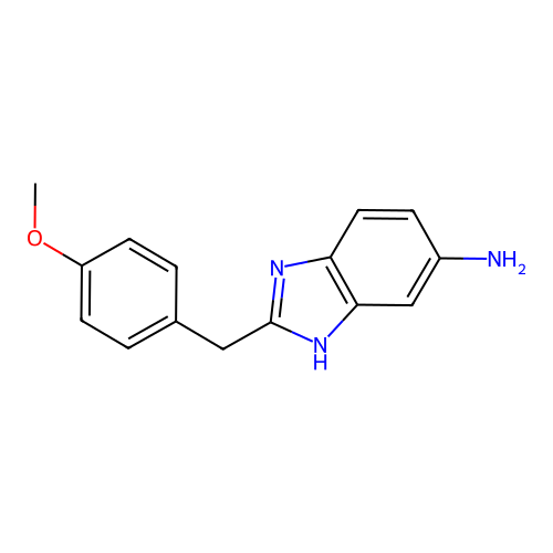 2-[(4-methoxyphenyl)methyl]-1H-1,3-benzodiazol-5-amine structure