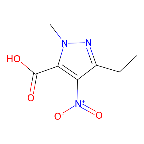 3-Ethyl-1-methyl-4-nitro-1h-pyrazole-5-carboxylic acid structure