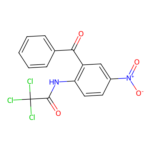 2-Trichloroacetamido-5-nitrobenzophenone structure