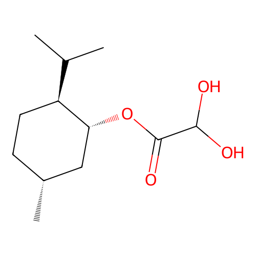 2S-isopropyl-5R-methyl-1R-cyclohexyl 2,2-dihydroxyacetate structure
