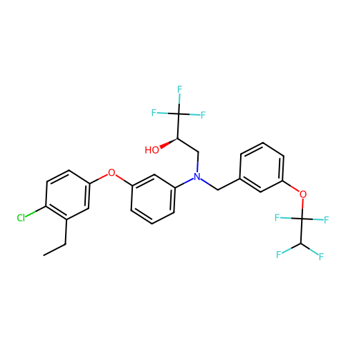 (2R)-3-(3-(4-Chloro-3-ethyl-phenoxy)-N-((3-(1,1,2,2-tetrafluoroethoxy)phenyl)methyl)anilino)-1,1,1-trifluoro-propan-2-ol structure