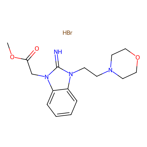 methyl 2-(2-imino-3-(2-morpholinoethyl)-2,3-dihydro-1H-benzo[d]imidazol-1-yl)acetate hydrobromide structure