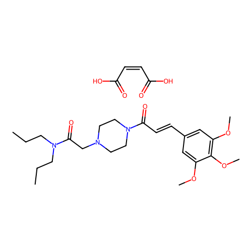 1-Piperazineacetamide, N,N-dipropyl-4-(3',4',5'-trimethoxycinnamoyl)-, maleate structure