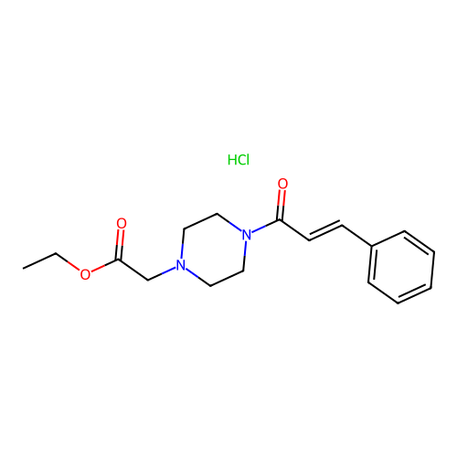 1-Piperazineacetic acid, 4-cinnamoyl-, ethyl ester, hydrochloride structure