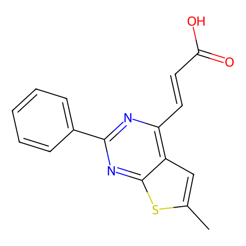 3-(6-Methyl-2-phenylthieno[2,3-d]pyrimidin-4-yl)acrylic acid structure