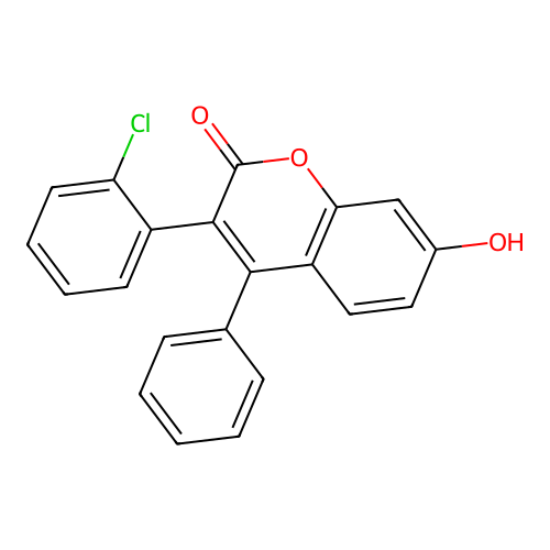 3(2'-Chlorophenyl)-7-hydroxy-4-phenylcoumarin structure