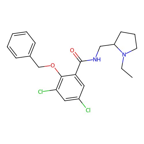 3,5-Dichloro-N-((1-ethyl-2-pyrrolidinyl)methyl)-2-(phenylmethoxy)benzamide structure