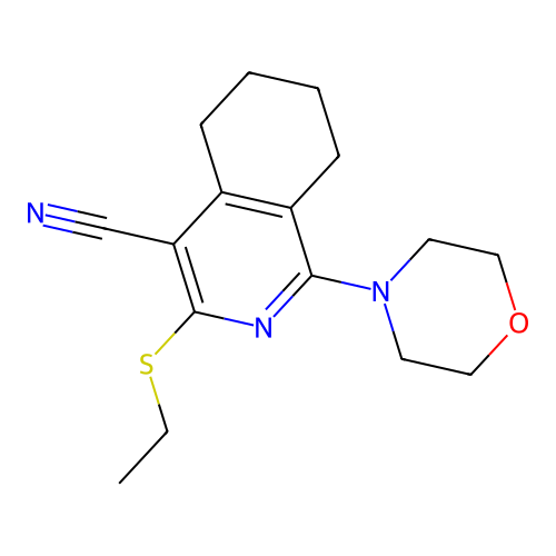 3-(Ethylthio)-1-morpholino-5,6,7,8-tetrahydroisoquinoline-4-carbonitrile structure