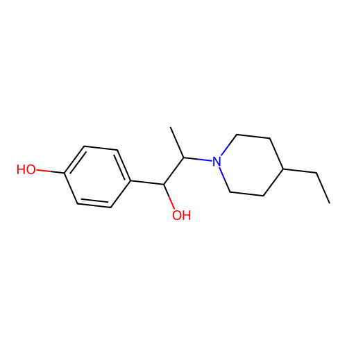 1-Piperidineethanol, 4-ethyl-alpha-(4-hydroxyphenyl)-beta-methyl- structure