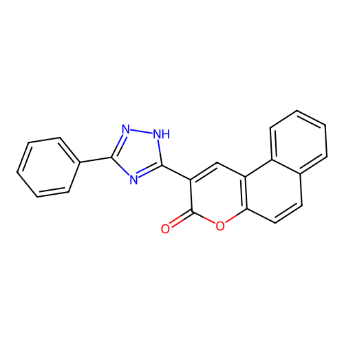 2-(5-phenyl-4H-1,2,4-triazol-3-yl)-3H-benzo[f]chromen-3-one structure