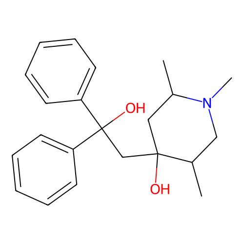4-(2-Hydroxy-2,2-diphenylethyl)-1,2,5-trimethylpiperidin-4-ol structure
