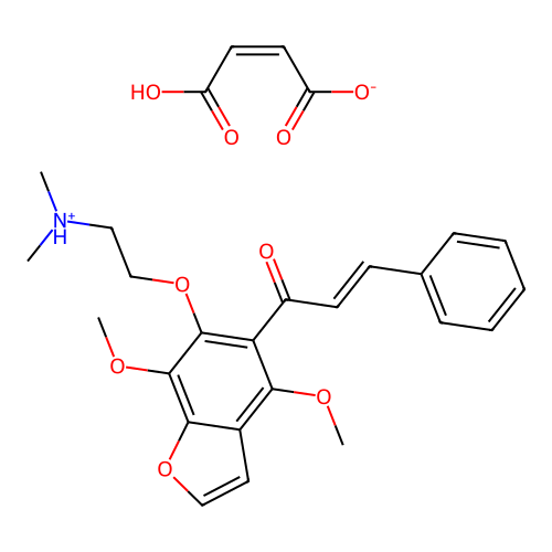 Benzofuran, 4,7-dimethoxy-6-(2-dimethylaminoethoxy)-5-cinnamoyl-, maleate structure