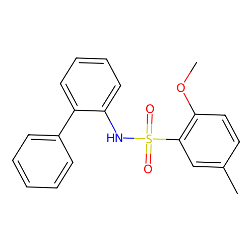 2-methoxy-5-methyl-N-(2-phenylphenyl)benzenesulfonamide structure