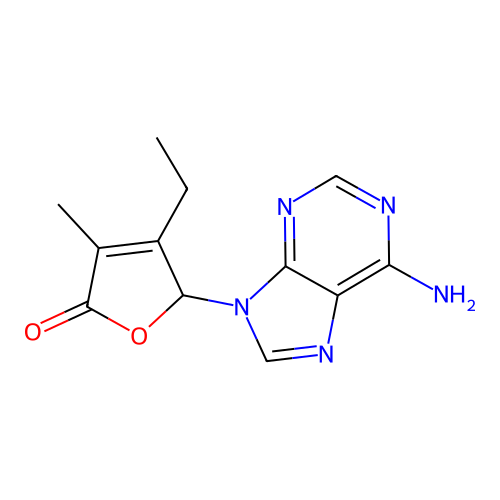 5-(6-Amino-9h-purin-9-yl)-4-ethyl-3-methylfuran-2(5h)-one structure