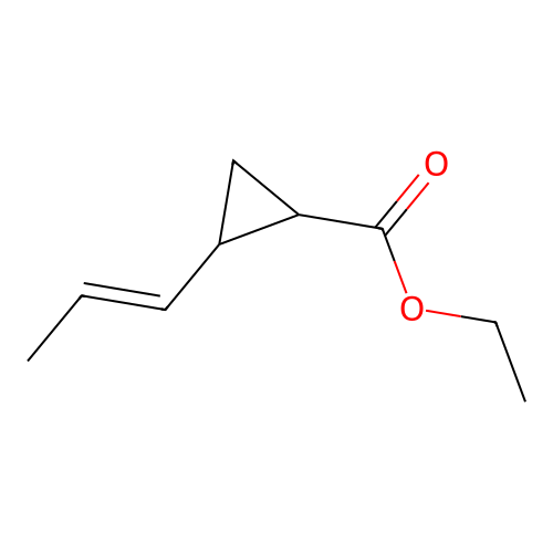 2-Propenylcyclopropanecarboxylic acid, ethyl ester structure
