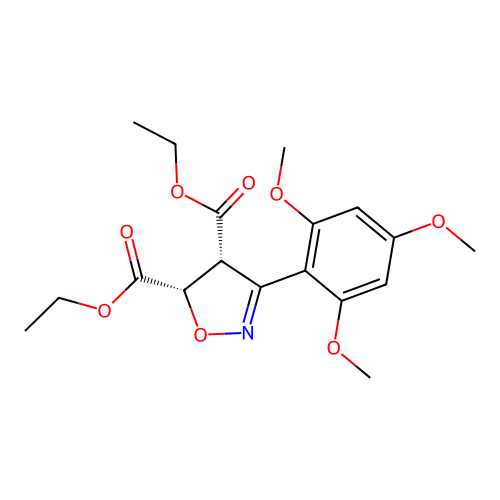 Diethyl 3-(2,4,6-trimethoxyphenyl)-4,5-dihydro-4,5-isoxazoledicarboxylate structure