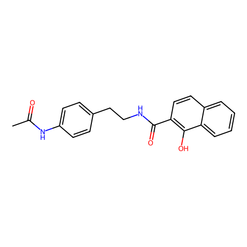 N-[2-(4-acetamidophenyl)ethyl]-1-hydroxynaphthalene-2-carboxamide structure