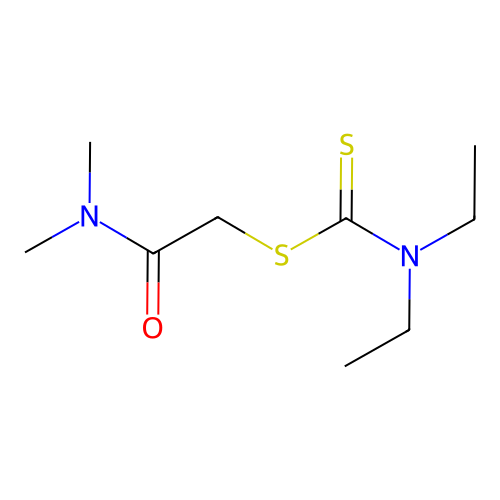 2-(Dimethylamino)-2-oxoethyl diethylcarbamodithioate structure