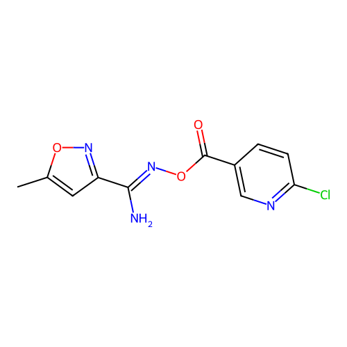 [(Z)-[Amino-(5-methyl-1,2-oxazol-3-yl)methylidene]amino] 6-chloropyridine-3-carboxylate structure