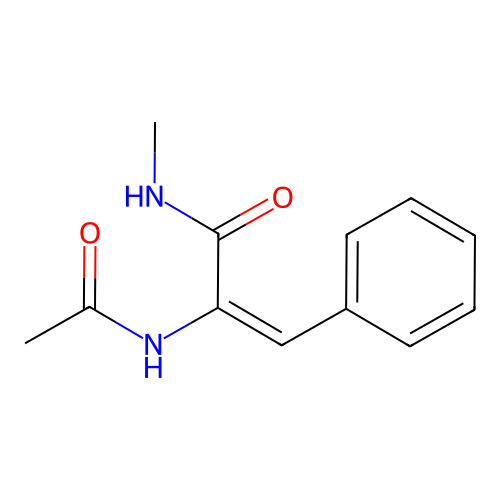 (E)-2-acetamido-N-methyl-3-phenylprop-2-enamide structure
