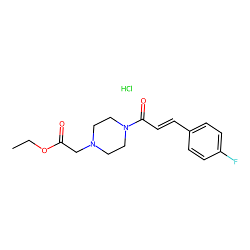 1-Piperazineacetic acid, 4-(p-fluorocinnamoyl)-, ethyl ester, hydrochloride structure
