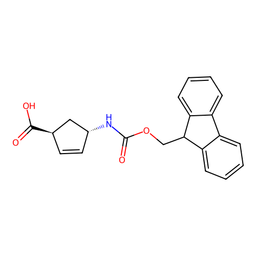 (1S,4S)-4-({[(9H-fluoren-9-yl)methoxy]carbonyl}amino)cyclopent-2-ene-1-carboxylic acid structure