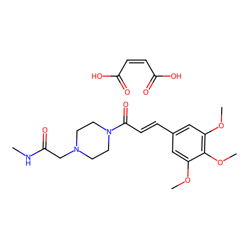 1-Piperazineacetamide, N-methyl-4-(3',4',5'-trimethoxycinnamoyl)-, maleate structure