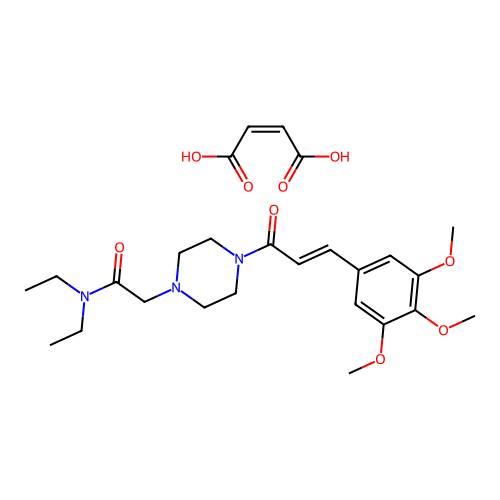 1-Piperazineacetamide, N,N-diethyl-4'-(3,4,5-trimethoxycinnamoyl)-, maleate structure
