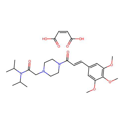 1-Piperazineacetamide, N,N-diisopropyl-4'-(3,4,5-trimethoxycinnamoyl)-, maleate structure