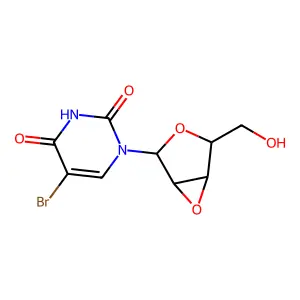 2,4(1H,3H)-Pyrimidinedione, 1-(2,3-anhydro-beta-D-lyxofuranosyl)-5-bromo- structure
