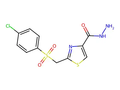 2-{[(4-Chlorophenyl)sulfonyl]methyl}-1,3-thiazole-4-carbohydrazide structure