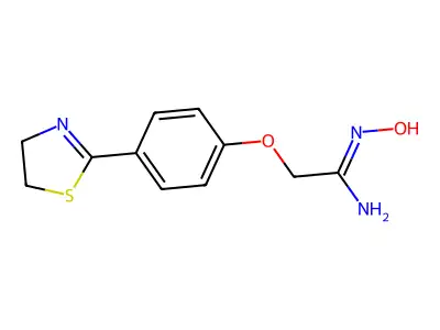 2-[4-(4,5-dihydro-1,3-thiazol-2-yl)phenoxy]-N'-hydroxyethanimidamide structure