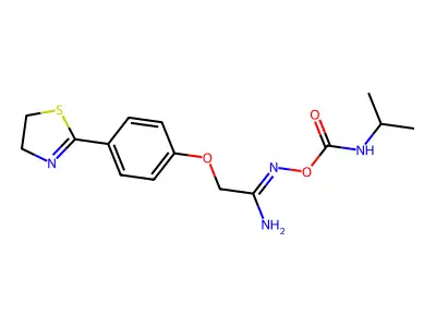 Ethanimidamide, 2-[4-(4,5-dihydro-2-thiazolyl)phenoxy]-N-[[[(1-methylethyl)amino]carbonyl]oxy]- structure