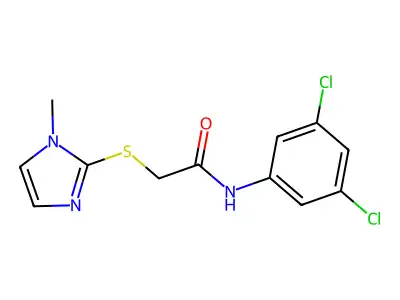N-(3,5-dichlorophenyl)-2-(1-methylimidazol-2-ylthio)acetamide structure