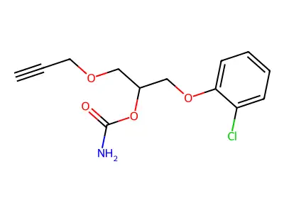 2-Propanol, 1-(2-chlorophenoxy)-3-(2-propynyloxy)-, carbamate structure