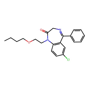 2H-1,4-Benzodiazepin-2-one, 1,3-dihydro-1-(2-butoxyethyl)-7-chloro-5-phenyl- structure