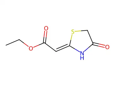 ethyl (2E)-2-(4-oxothiazolidin-2-ylidene)acetate structure