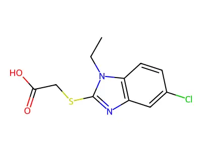 2-((5-Chloro-1-ethyl-1H-benzo[d]imidazol-2-yl)thio)acetic acid structure