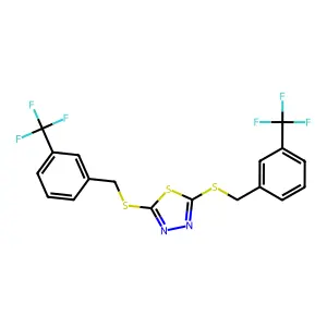 2,5-Bis{[3-(trifluoromethyl)benzyl]sulfanyl}-1,3,4-thiadiazole structure