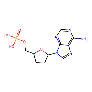 2',3'-二脱氧腺苷5'-磷酸酯 structure