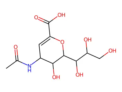 4-Acetylamino-Kdn2en, iso-Neu4Ac2en structure