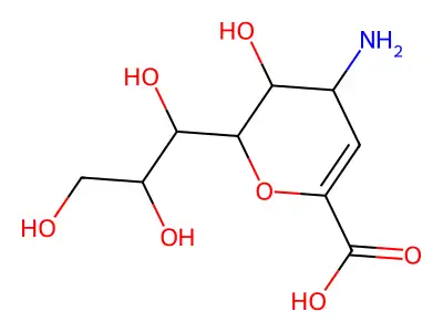 4-Amino-2,6-anhydro-3,4-dideoxy-D-glycero-D-galacto-non-2-enoic Acid structure