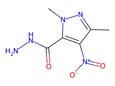 1,3-dimethyl-4-nitro-1H-pyrazole-5-carbohydrazide structure