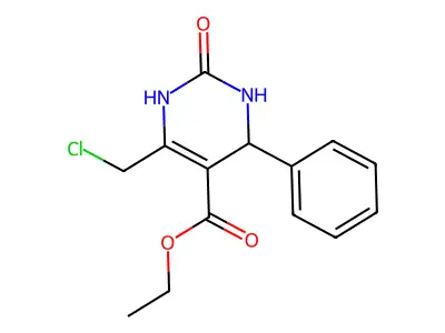 Ethyl 6-(chloromethyl)-2-oxo-4-phenyl-1,2,3,4-tetrahydropyrimidine-5-carboxylate structure