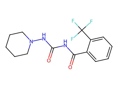 N-[(1-Piperidinylamino)carbonyl]-2-(trifluoromethyl)benzamide structure