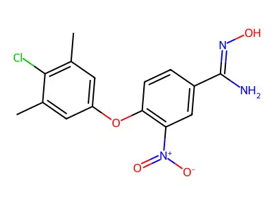 4-(4-chloro-3,5-dimethylphenoxy)-N'-hydroxy-3-nitrobenzenecarboximidamide structure